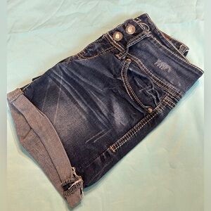 Vanity Blue Jeans Shorts Classic Distressed Denim
